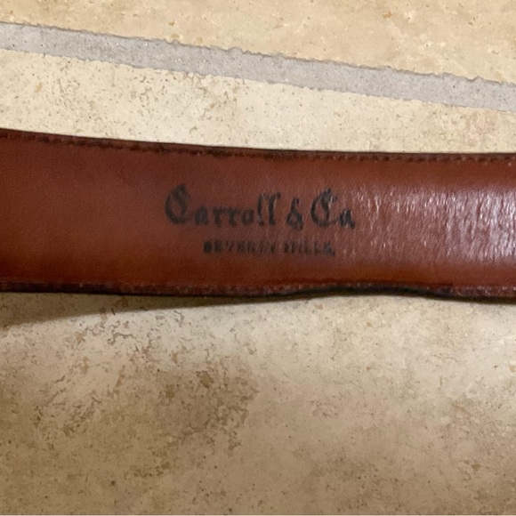 VINTAGE GENUINE BLACK ALLIGATOR BELT FROM CARROLL & CO BEVERLY HILLS SIZE 36 - Picture 2 of 5